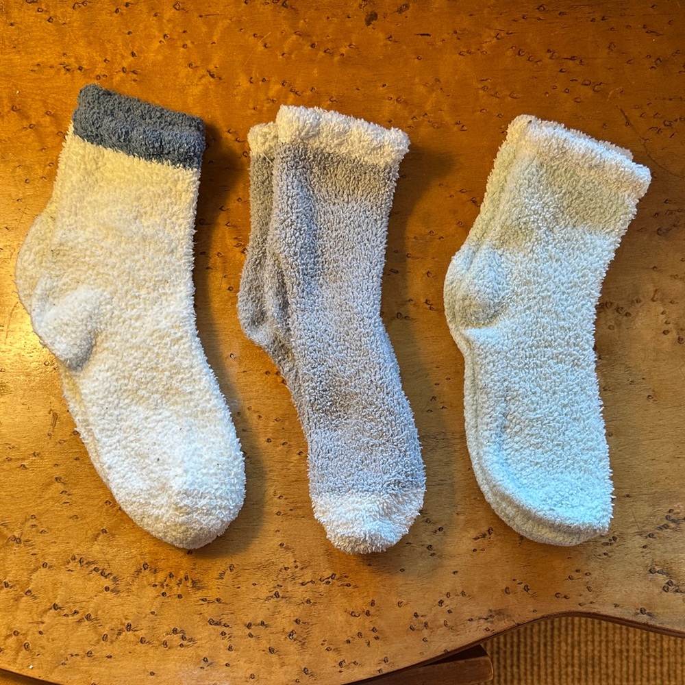 Cozy Fleece Bed Socks - Mint, Gray, and Blue/White (Set of 3 Pairs)